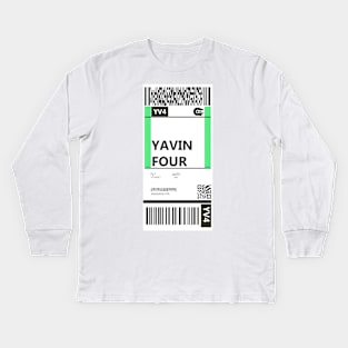 Yavin 4 Boarding Pass Kids Long Sleeve T-Shirt